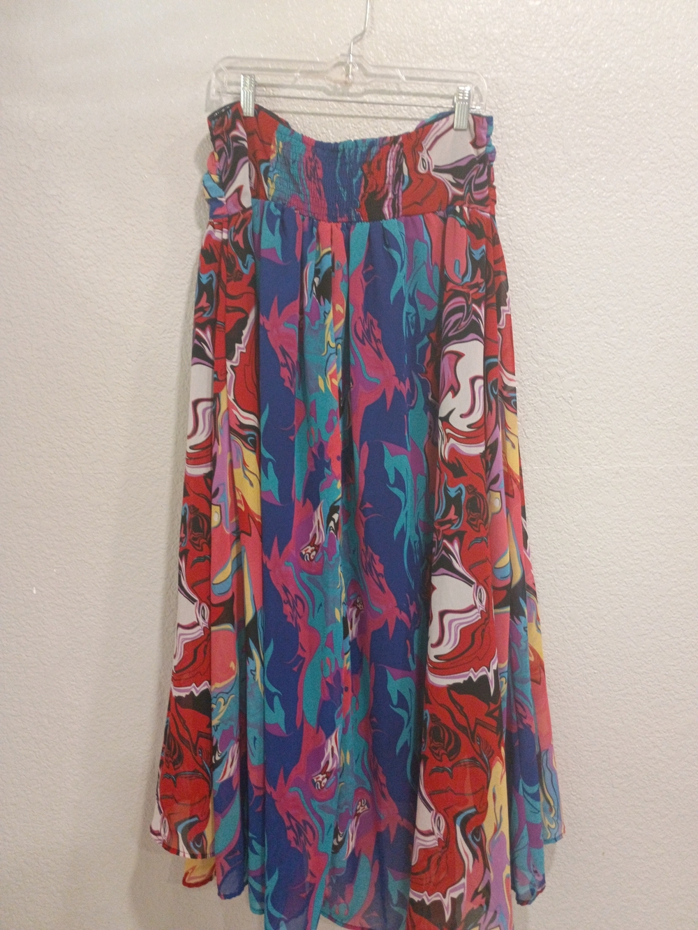 Decoded Colorful High-Low Maxi Skirt - Multicolor Abstract Print - Picture 4 of 4